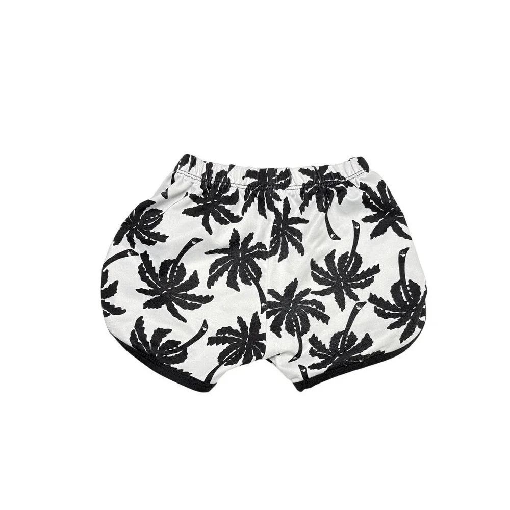 George‎ Hats White Black Palm Tree Swim Shorts Trunks 3T-4T USA Toddler Vacation